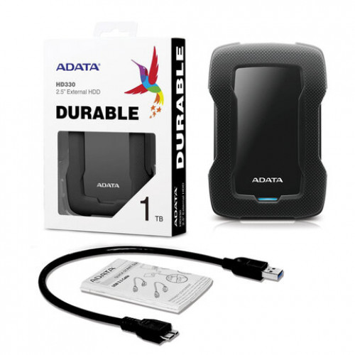Внешний жесткий диск A-DATA DashDrive Durable HD330 1TB, 2.5, USB 3.0, черный, AHD330-1TU31-CBK