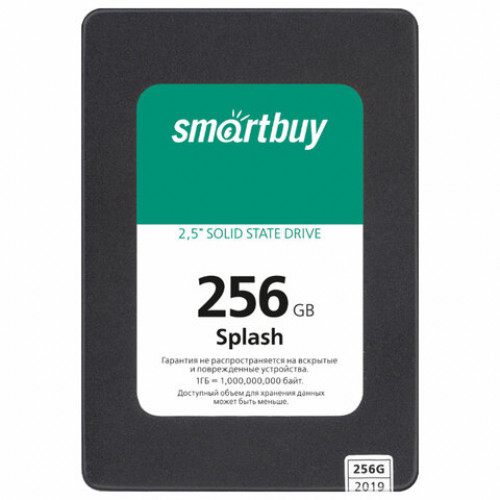 Твердотельный накопитель SSD SMARTBUY Splash 256GB, 2,5, SATA III, черный, SBSSD-256GT-MX902-25S3