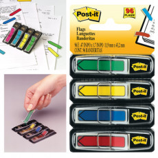 Закладки клейкие POST-IT, пластиковые, 12 мм, 4 цвета х 24 шт., 70071353604