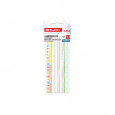 Закладки клейкие, выделители текста, BRAUBERG ULTRA PATTERN COLOR, 135х5 мм, 160 штук (8 цветов х 20 листов), 116687