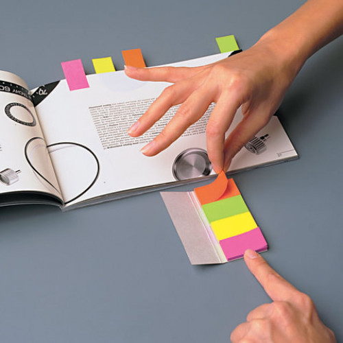 Закладки клейкие POST-IT, бумажные, 22,2 мм, 3 цвета х 100 шт., 671-3