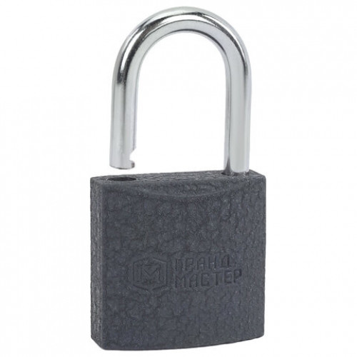 Замок навесной чугунный Стандарт, ширина 25 мм, английский, 2 ключа, ГРАНДМАСТЕР, 671289