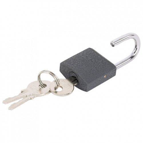 Замок навесной чугунный Стандарт, ширина 25 мм, английский, 2 ключа, ГРАНДМАСТЕР, 671289