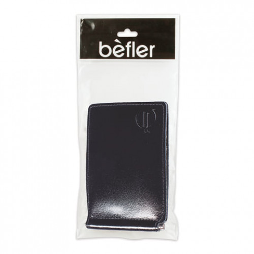 Зажим для купюр BEFLER Classic, натуральная кожа, тиснение, 120х86 мм, черный, Z.6.-1
