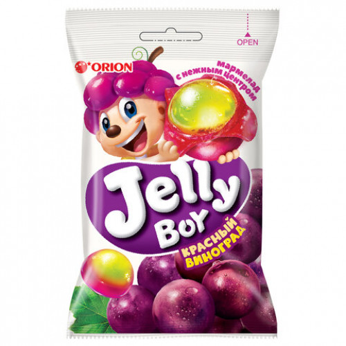 Мармелад жевательный ORION Jelly Boy со вкусом красного винограда, 66 г