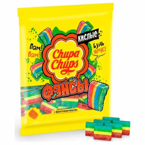 Мармелад жевательный CHUPA CHUPS (Чупа-Чупс) Кислые фансы, 70 г, пакет
