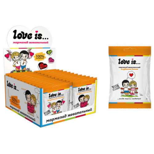 Мармелад жевательный LOVE IS ЖуйМиксик со вкусом клубника-банан, 20 г