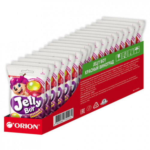 Мармелад жевательный ORION Jelly Boy со вкусом красного винограда, 66 г