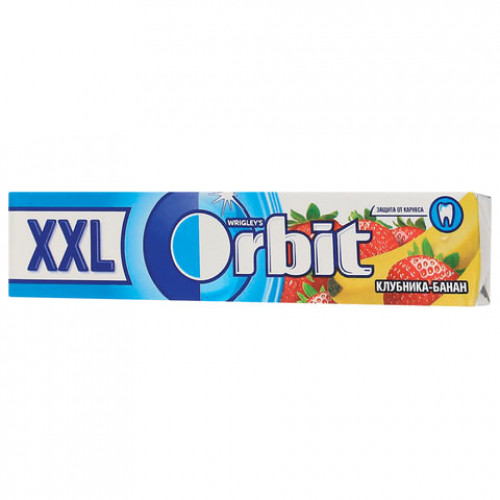 Жевательная резинка ORBIT (Орбит) XXL Клубника-банан, 15 подушечек, 20,4 г, 46146632