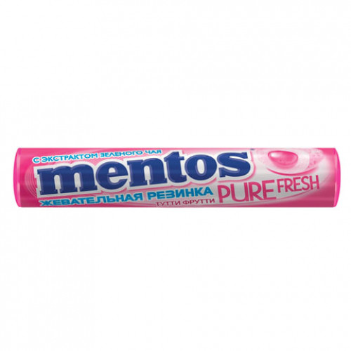 Жевательная резинка MENTOS Pure Fresh (Ментос) Ролл Тутти-Фрутти, 15,5 г, 87546