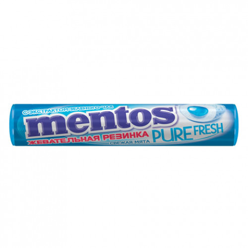 Жевательная резинка MENTOS Pure Fresh (Ментос) Ролл Свежая Мята, 15,5 г, 87545