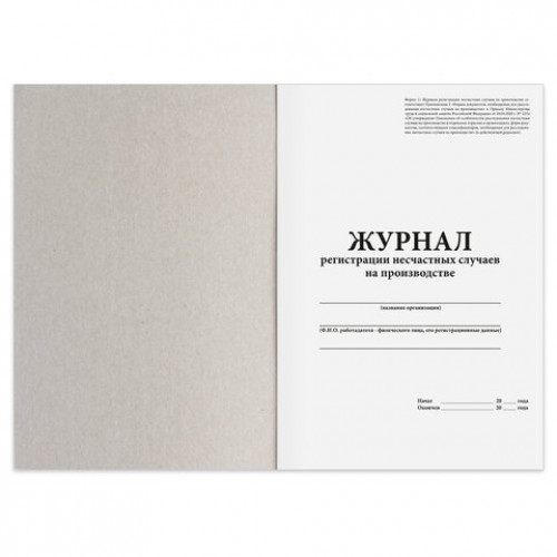 Журнал регистрации несчастных случаев на производстве, 12 л., А4, 200х290 мм, STAFF, 130289