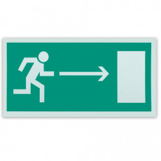 Знак эвакуационный Направление к эвакуационному выходу направо, 300х150 мм, самоклейка, фотолюминесцентный, Е 03