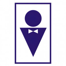 Знак вспомогательный Туалет мужской, прямоугольник, 120х190 мм, самоклейка, 610040/В 37