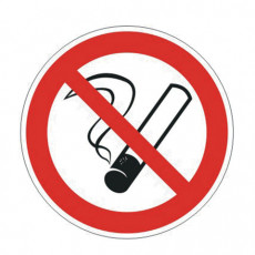 Знак запрещающий Запрещается курить, круг, диаметр 200 мм, самоклейка, 610001/Р 01