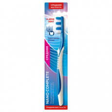 Зубная щетка средней жесткости, LAIMA DENT Nano Complete, 609316