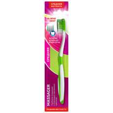 Зубная щетка средней жесткости, LAIMA DENT MASSAGER, с массажными щетинками, 609318
