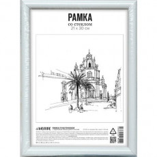 Рамка пластиковая "deVENTE" 21x30 см, формат A4, серия 1 (багет 14 x 14 мм) акриловое стекло, задняя