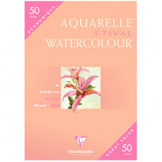 Бумага для акварели, 50л., А4, Clairefontaine Etival Watercolour 300г/м2, холодное прессование Бумага для акварели, 50л., А4, Clairefontaine Etival Watercolour 300г/м2, холодное прессование