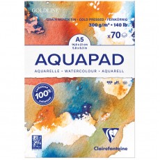 Альбом для акварели, 70л., А5, на склейке Clairefontaine Goldline Aqua, 300г/м2, холод. прессование