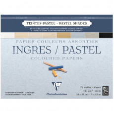 Альбом для пастели, 25л., 180*240мм на склейке Clairefontaine Ingres, 130г/м2, верже, хлопок