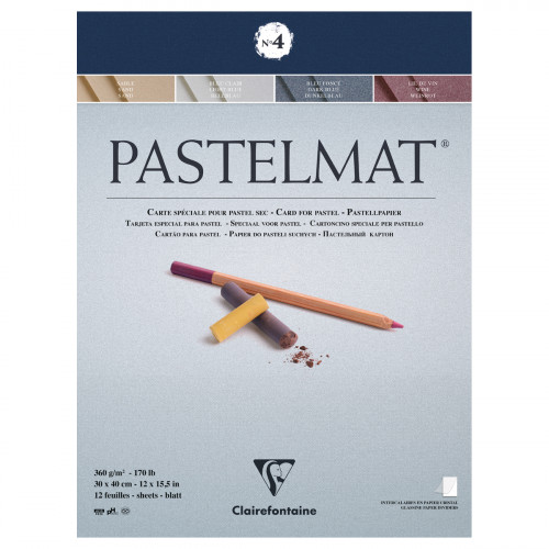 Альбом для пастели, 12л., 300*400мм, на склейке Clairefontaine Pastelmat, 360г/м2, бархат, цв. блок