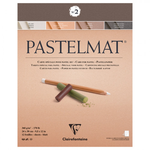Альбом для пастели, 12л., 240*300мм, на склейке Clairefontaine Pastelmat, 360г/м2, бархат, цв. блок