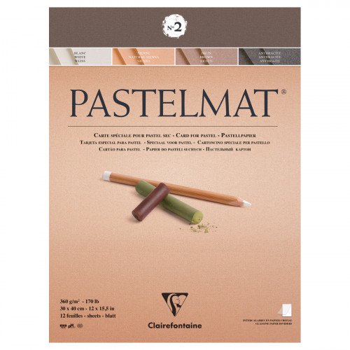 Альбом для пастели, 12л., 300*400мм, на склейке Clairefontaine Pastelmat, 360г/м2, бархат, цв. блок