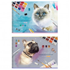 Альбом для рисования 24л., А4, на гребне ArtSpace Животные. Lowely pets, эконом