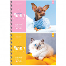 Альбом для рисования 40л., А4, на гребне ArtSpace Питомцы. Funny pets, эконом
