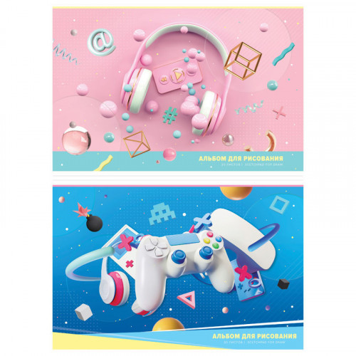 Альбом для рисования 20л., А4, на скрепке ArtSpace Увлечения. Gadget, эконом