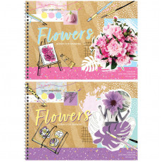 Альбом для рисования 40л., А4, на гребне ArtSpace Цветы. Craft flowers, эконом