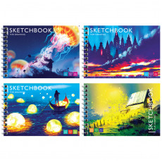 Скетчбук-блокнот 60л., А6 ArtSpace Bright world, на гребне, 120г/м2