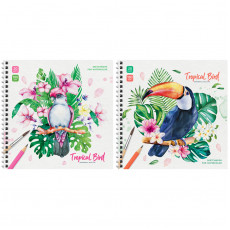Скетчбук для акварели 20л., 190*190 ArtSpace Tropical Bird, на гребне, 180г/м2
