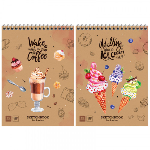 Скетчбук-блокнот 60л., А5 ArtSpace Сладкая жизнь, на гребне, 120г/м2