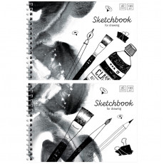 Скетчбук-блокнот 60л., А5 ArtSpace Black/white mood, на гребне, 120г/м2