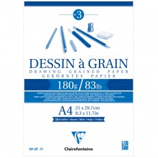 Скетчбук 30л., А4 Clairefontaine Dessin a grain, на склейке, мелкозернистая, 180г/м2