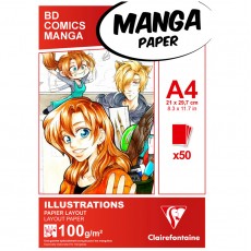 Скетчбук для маркеров 50л., А4 Clairefontaine Manga Illustrations, на склейке, 100г/м2