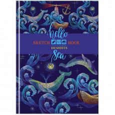 Скетчбук 100л., А5 7БЦ BG Hello sea, матовая ламинация, 100г/м2