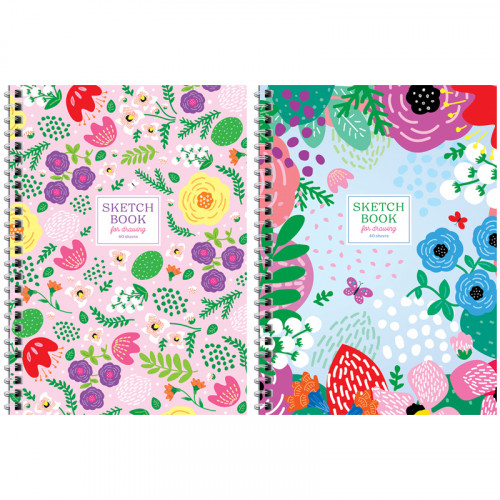 Скетчбук 40л., А5 ArtSpace Summer garden, на гребне, твердая обложка, офсет, 120г/м2