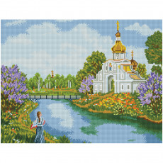 Алмазная мозаика ТРИ СОВЫ В родных краях, 40*50см, холст на деревянном подрамнике, картонная коробка с пластиковой ручкой
