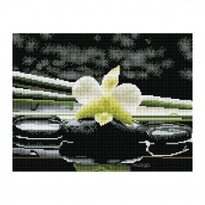 Алмазная мозаика ТРИ СОВЫ Цветок орхидеи, 30*40см, холст на деревянном подрамнике, картонная коробка с пластиковой ручкой