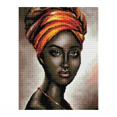Алмазная мозаика ТРИ СОВЫ Африканская женщина, 30*40см, холст, картонная коробка с пластиковой ручкой