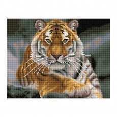 Алмазная мозаика ТРИ СОВЫ Тигр, 30*40см, холст, картонная коробка с пластиковой ручкой