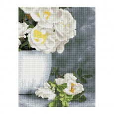 Алмазная мозаика ТРИ СОВЫ Садовые цветы, 30*40см, холст на деревянном подрамнике, картонная коробка с пластиковой ручкой