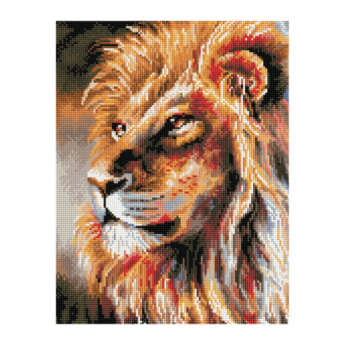 Алмазная мозаика ТРИ СОВЫ Царь зверей, 30*40см, холст на деревянном подрамнике, картонная коробка с пластиковой ручкой