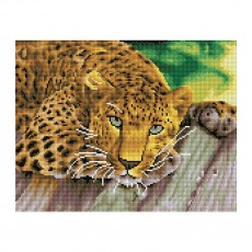 Алмазная мозаика ТРИ СОВЫ Леопард, 30*40см, холст, картонная коробка с пластиковой ручкой