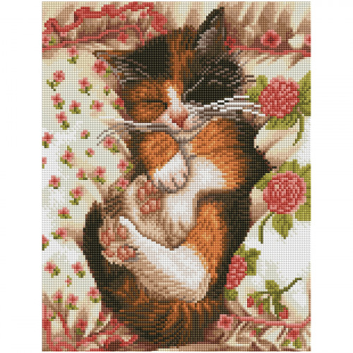 Алмазная мозаика ТРИ СОВЫ Сладкий сон, 30*40см, холст на деревянном подрамнике, картонная коробка с пластиковой ручкой