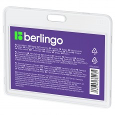 Бейдж горизонтальный Berlingo ID 100, 85*55мм, прозрачный, без держателя