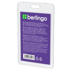 Бейдж вертикальный Berlingo ID 100, 85*55мм, прозрачный, без держателя